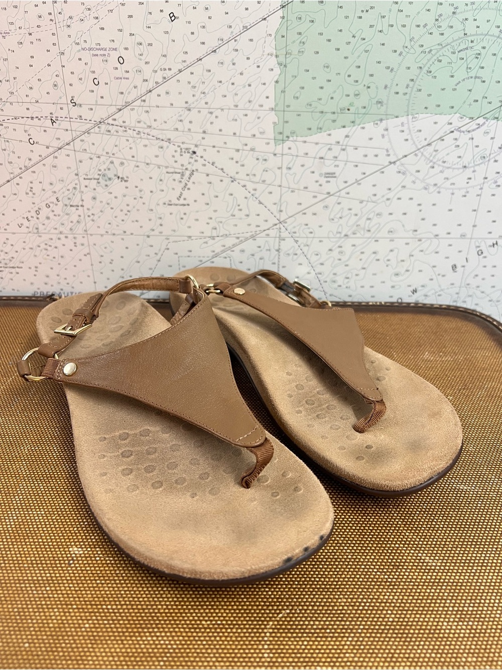 Vionic Kirra Sandals Shoes Womens Size 9 US 41 EU Brown Leather Strappy